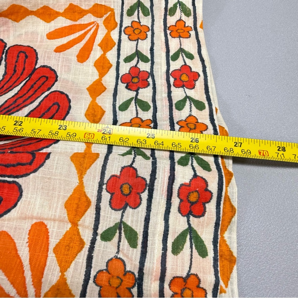 Sundance Zariah Orange Blue Cream Beaded Floral Print Blouse - Picture 16 of 16